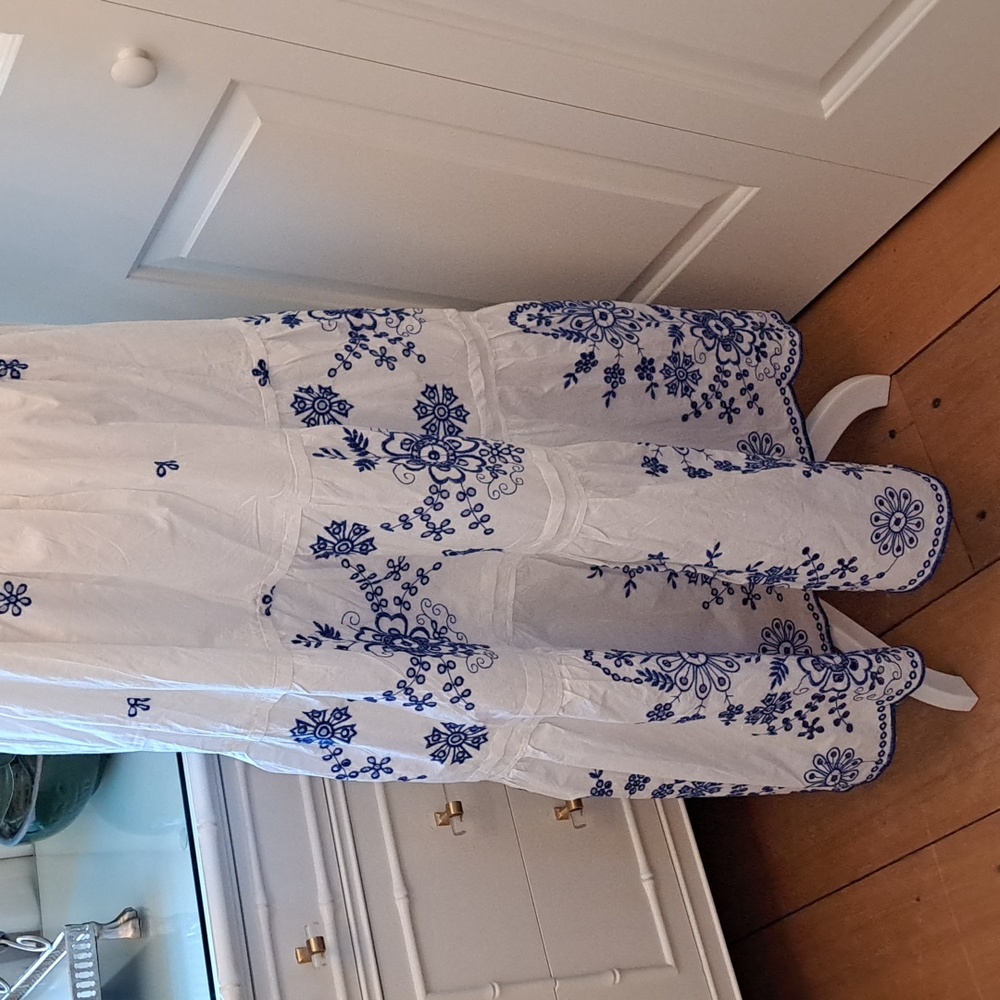 NWOT‎ Anthropologie Womens Somerset White Cotton Maxi Eyelet Dress MD - Picture 7 of 10